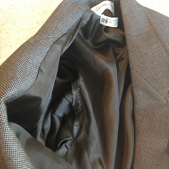 Gian Marco Venturi men brown wool blazer birdseye print ~39R - Picture 10 of 11